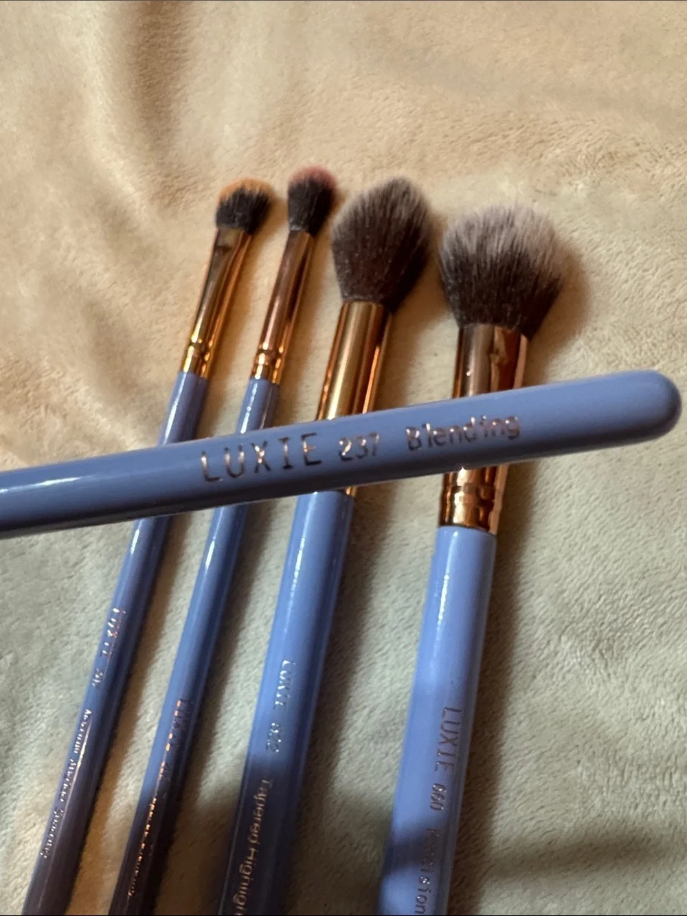 Luxie Light Blue 5-Piece Face & Eye Brush Set